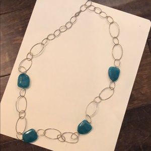 Blue/Green Long Chain Necklace